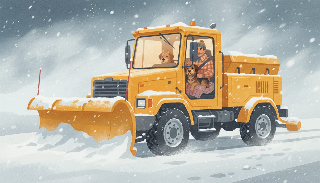 The Silent Heroes of Winter: A Plow Driver’s Heartfelt Stop in a Whiteout